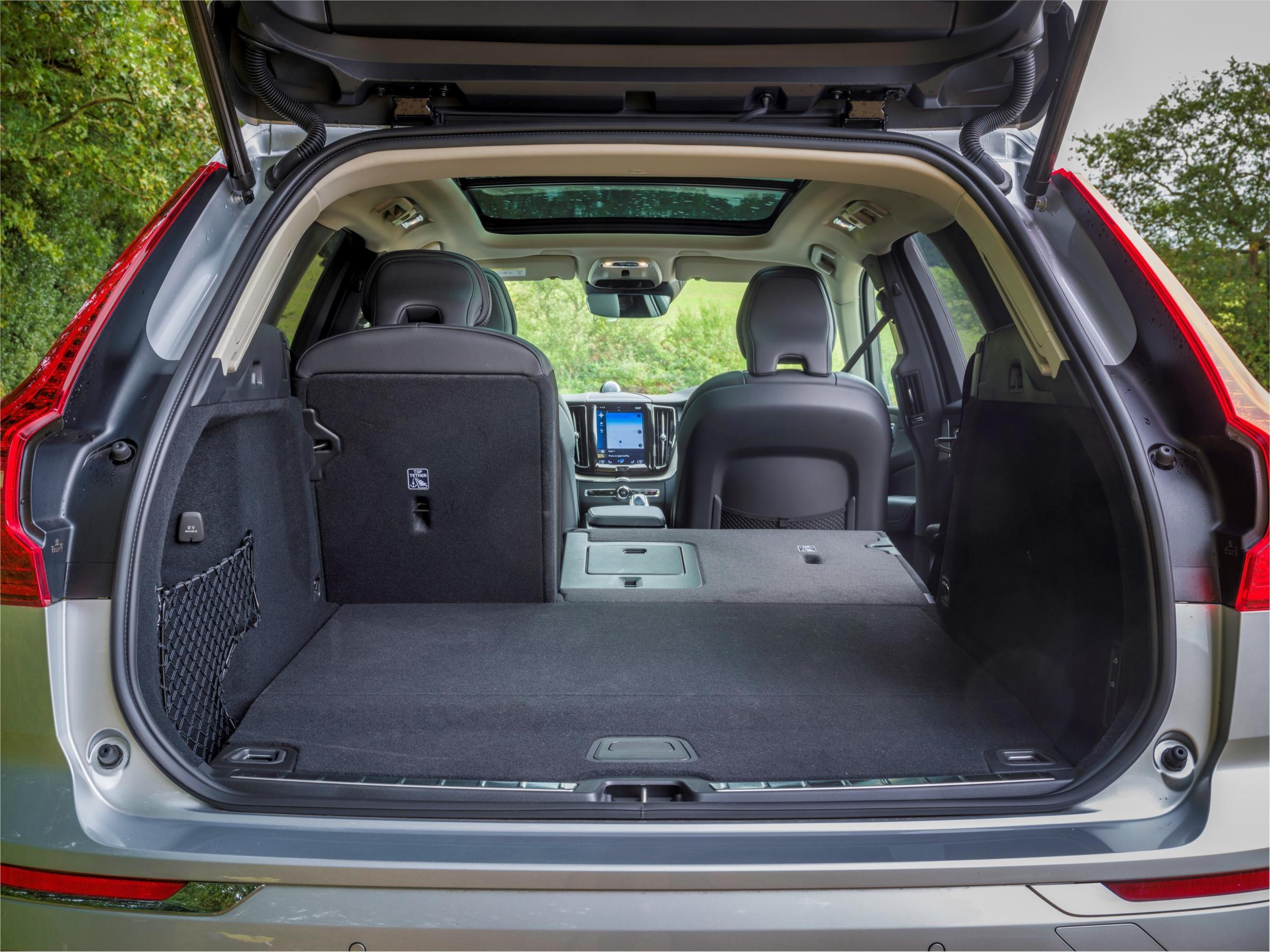 The rear luggage area in the Volvo XC60 can swallow a lot of gear, especially when the split-fold rear seats are deployed