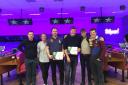 WINNING team, Kinross JAC was in first place, with a total of 999 points. Pictured is the team from left to right: Craig Drysdale, Kirsty Kinloch, Andy Stephenson, Daniel Black (king pin), Hugh Mitchell and David Black