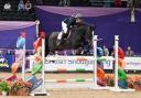 Lucy Stewart finishing 4th in the Silver League final at HOYS at the NEC Birmingham last week