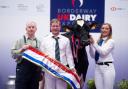 Grand champion was the Laird family's Holstein, Mag Pandor pictured from left with Alister Laird, son Colin and his wife Izzy