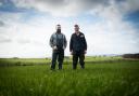Father and son team needs the sun and slurry for the grass to grow   Ref:RH080424023  Rob Haining / The Scottish Farmer...