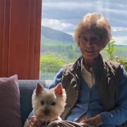 Mrs McCombie with one of her beloved West Highland terriers