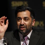 Humza Yousaf taking part in the SNP leadership hustings at Easterbrook Hall, Dumfries, Scotland. Picture date: Monday March 6, 2023.