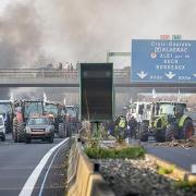 Farmers waged a pungent protest in France