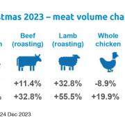 Meat, fish and poultry volume sales were up on the year in December 2023