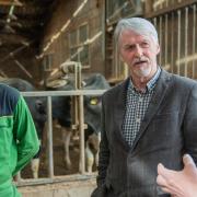 Welsh rural affairs secretary Huw Irranca-Davies visited Rhadyr Farm, Usk which has been impacted by a TB breakdown