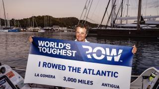 Henry Cheape after he completed his mammoth row