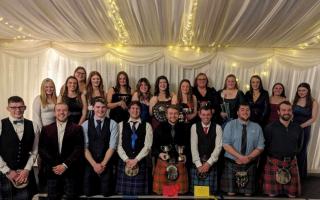 Aberfeldy Chistmas ball including club members and trophy winners from 2023