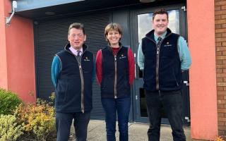 GSC Grays' James Denne, Victoria Mitchell and Tom Robertson at the Alnwick office