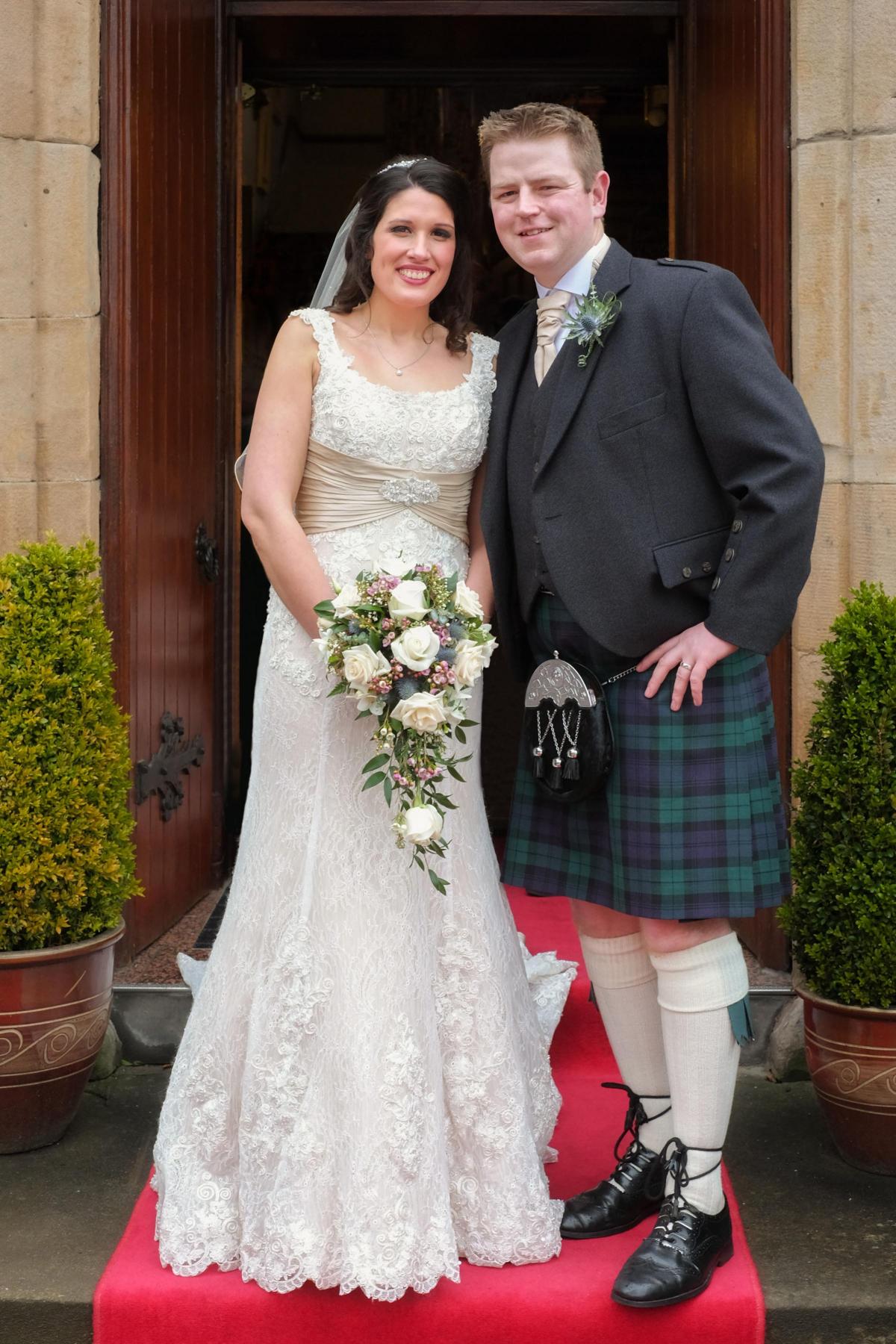 Katherine Lawrie, of Kinross, married Andrew Craig, Banbridge, Co. Down at Inchyra Grange Hotel, Polmont, Falkirk