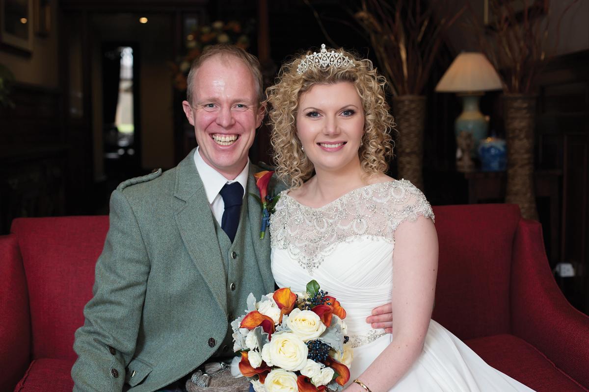 Alan Graham, Gavieside Farm, West Calder, married Caroline Meekin from Carrickfergus, Northern Ireland, at Perth's Huntingtower Hotel