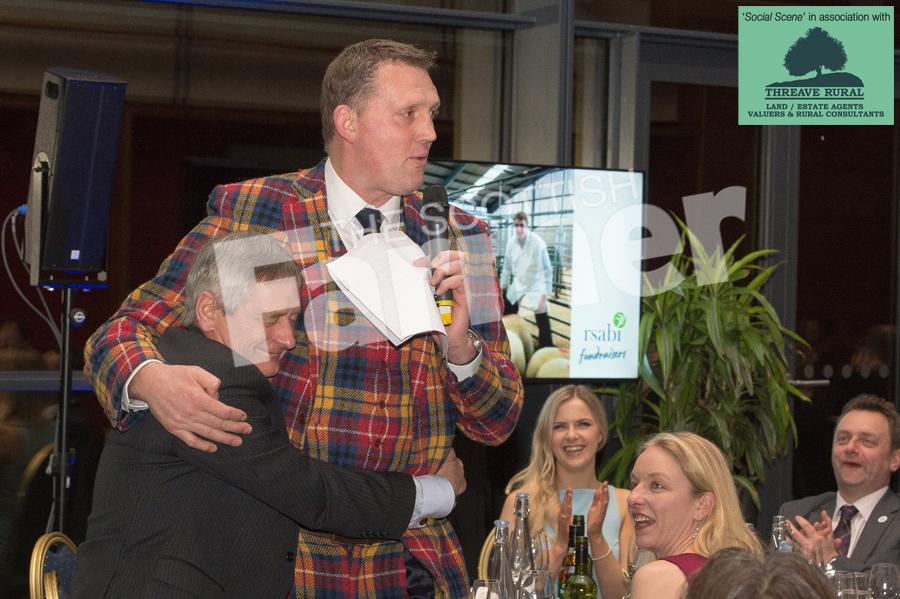 RSABI Gala Dinner (January) - RSABI Chairman John Kinnaird trying to give speaker Doddie Weir a bear hug. Ref: RH27117186