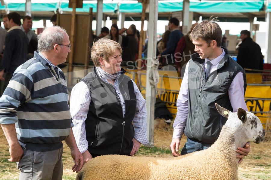 Joyce Campbell from Armadale talking to the Hamildean team after they sold thier tup for £10,000. Ref: RH080917877.