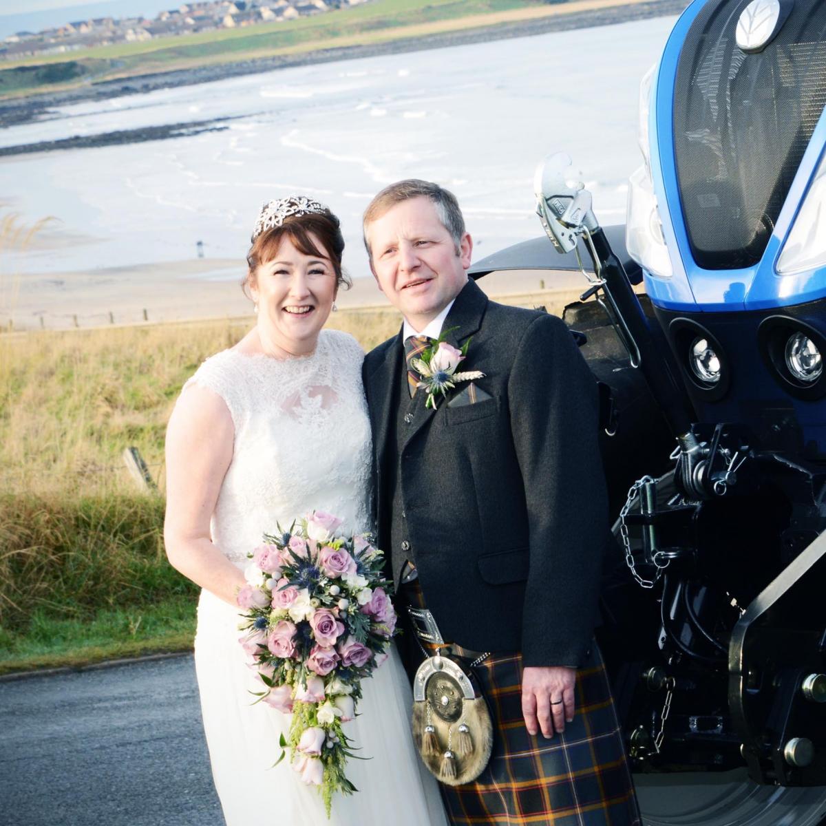Stuart Connon, Skilmaflly, Auchnagatt, and Morag Sinclair, Longside, now both of Ellon, were married at the Banff Springs
Photo: Deeside Photographics, Banchory

