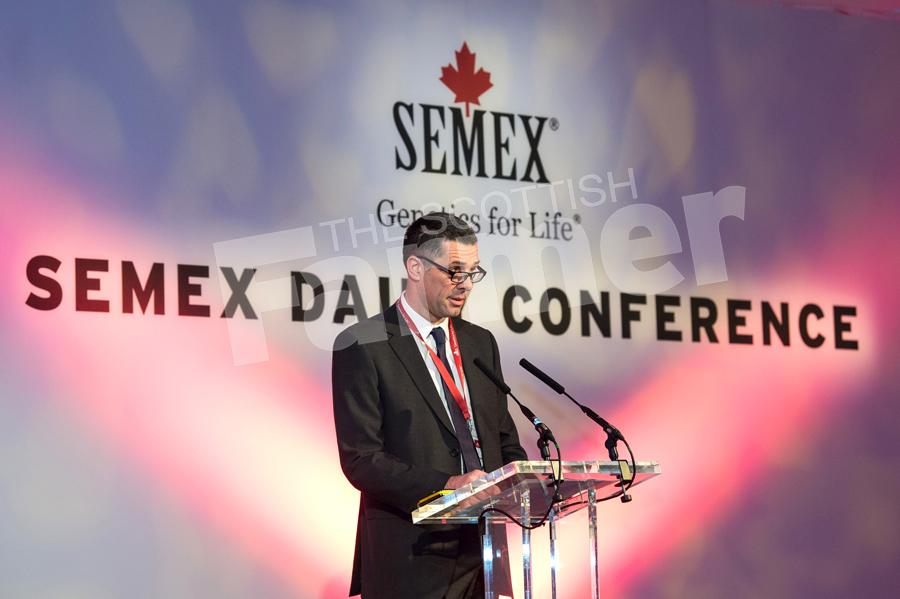 Michael Dennison National Sales Manager, Semex UK opening Semex 2018. Ref: RH150118016.