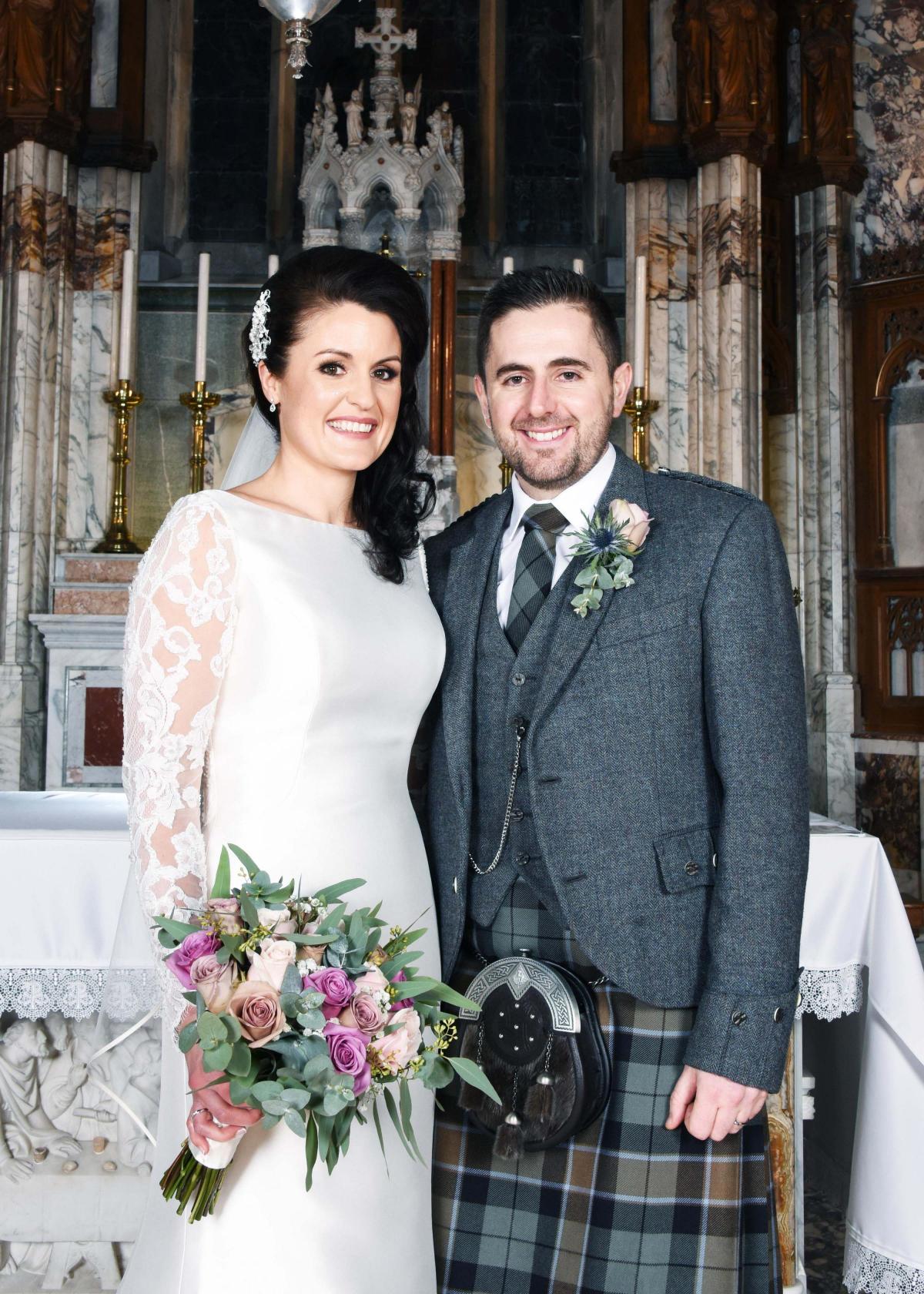 Lorinda Smith, Wester Campfield, Glassel, Banchory, married Ryan Green, formerly Linlilthgow, now Banchory, at St Mary's Chapel, Blairs, Aberdeen. Photo: Deeside Photographics