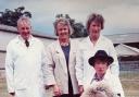 Richard's winning Ryeland in 1992 pictured with judge Jan Hunt, Australia, Margaret Wear and Brenda Wear holding the champion ram, Ruslin Australia Jay. Photograph: Douglas Low