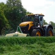 The Fastrac 4000series tractors were seen working triple mowers at the recent Scotgrass event