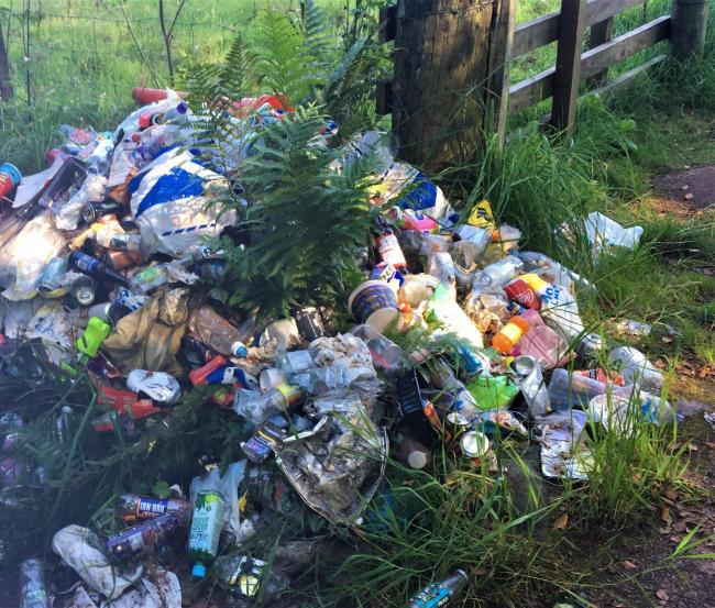 RUBBISH left by thg public visiting a beauty spot