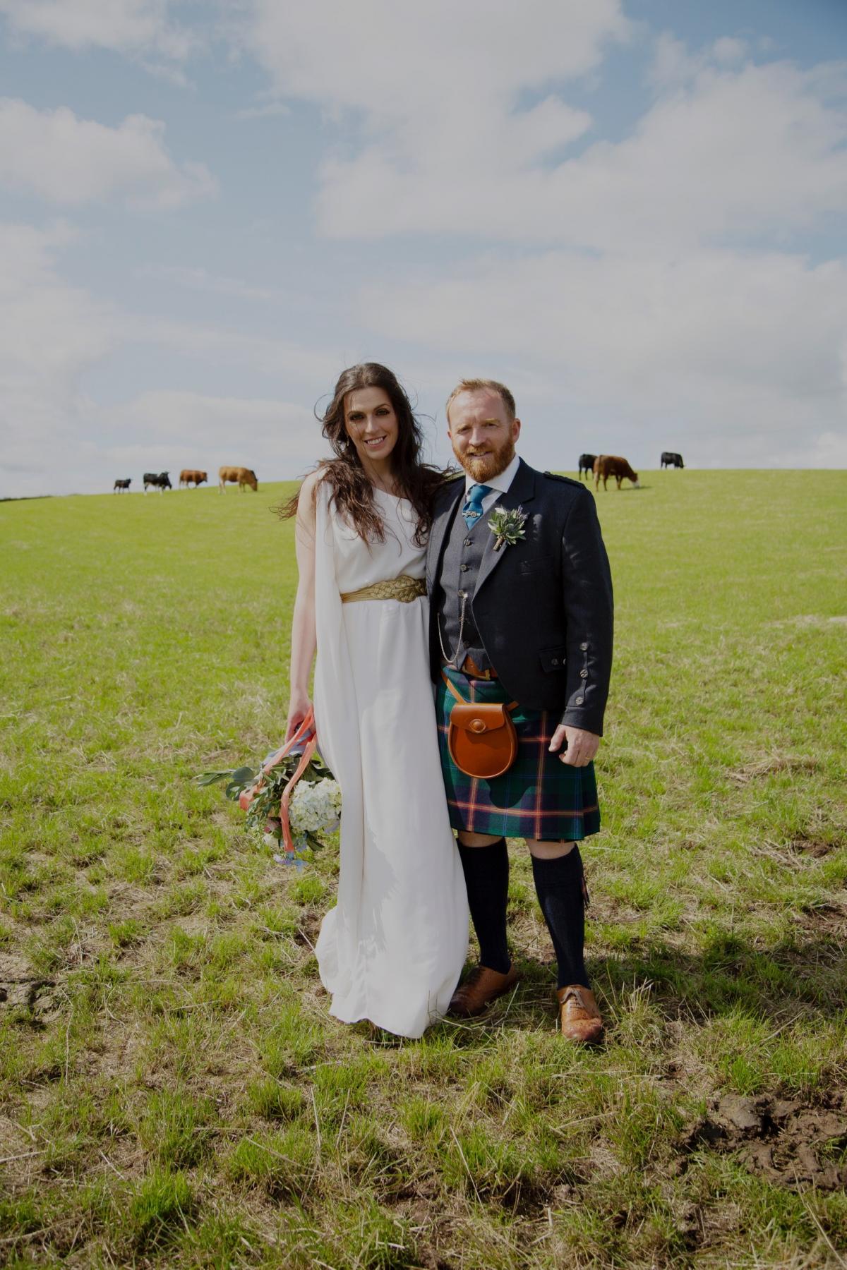Rachel Hyslop from Braidwood, South Lanarkshire and Alistair Young, Towncroft Farm, Houston, where the wedding and celebrations all took place