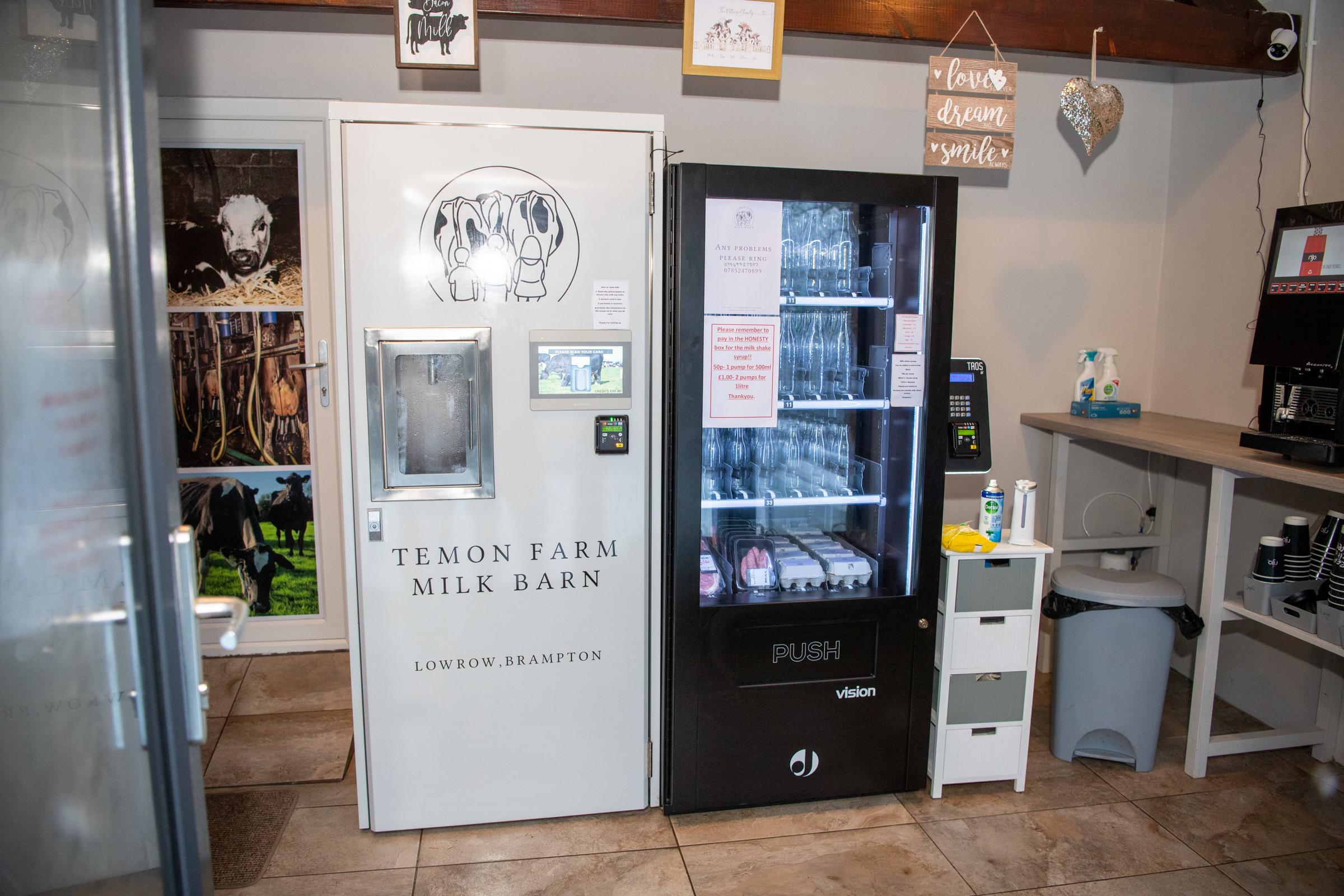 The milk vending machine in the Milk Barn at Temon Ref:RH140121094 Rob Haining / The Scottish Farmer...