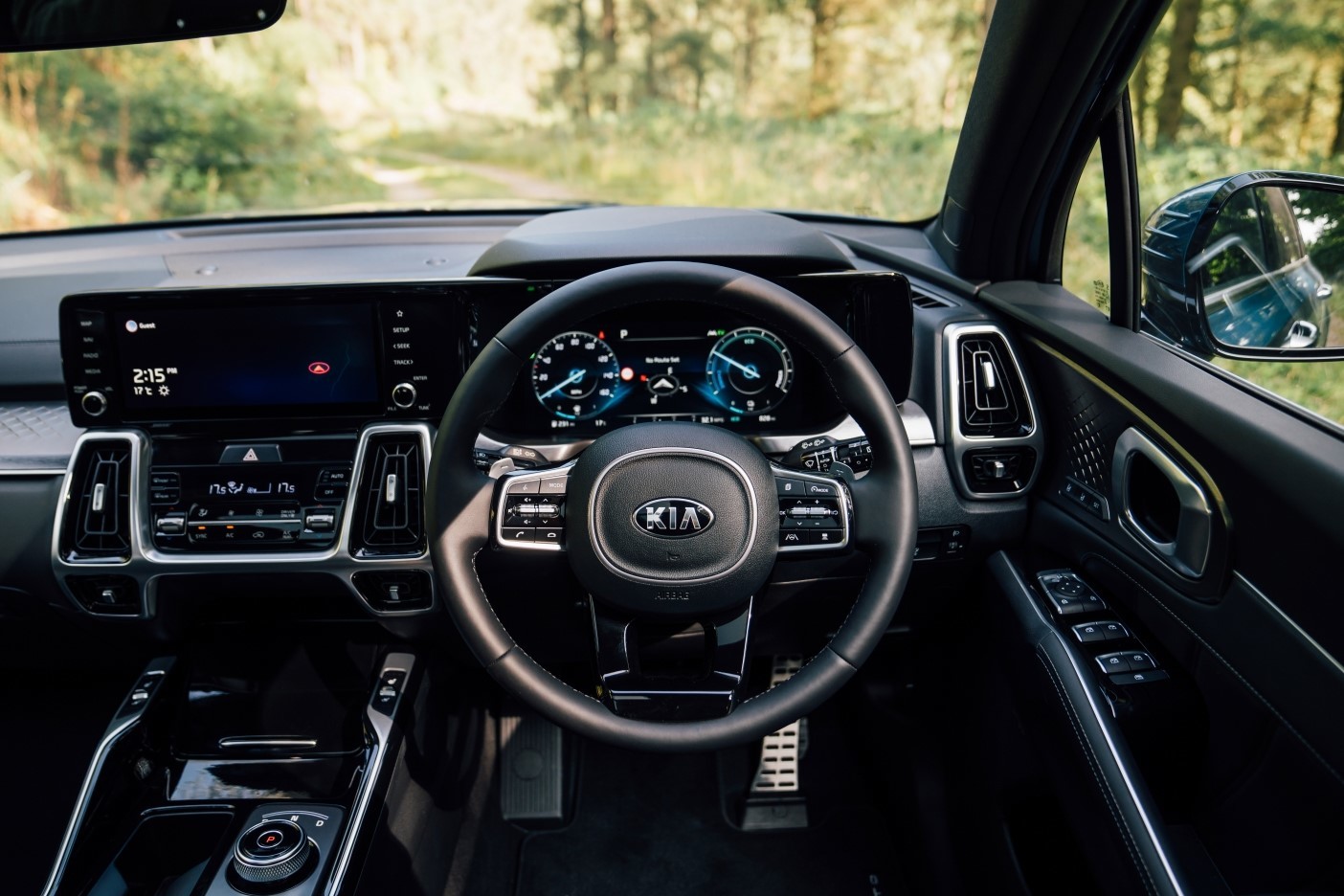 Inside the roomy cabin of the Kia Sorento, with all controls easy to get to