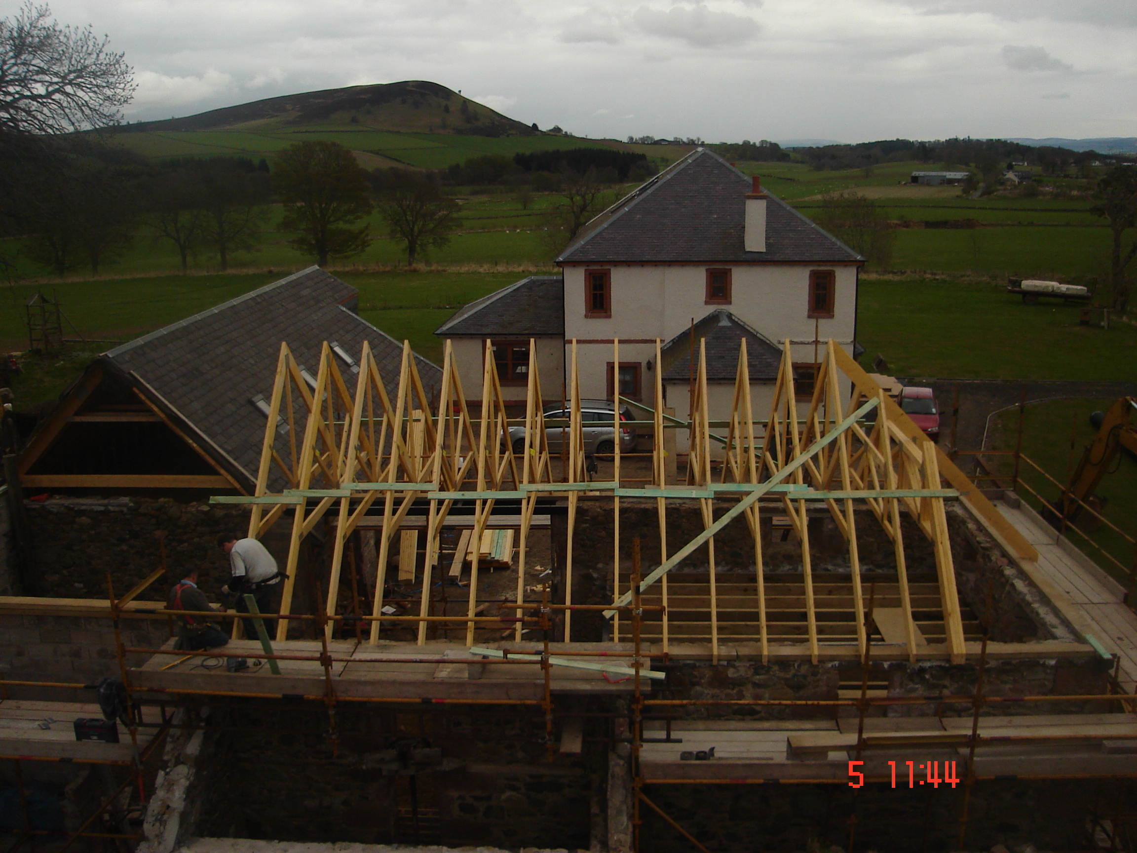 With the construction of the family home complete, rebuilding of the steading continues