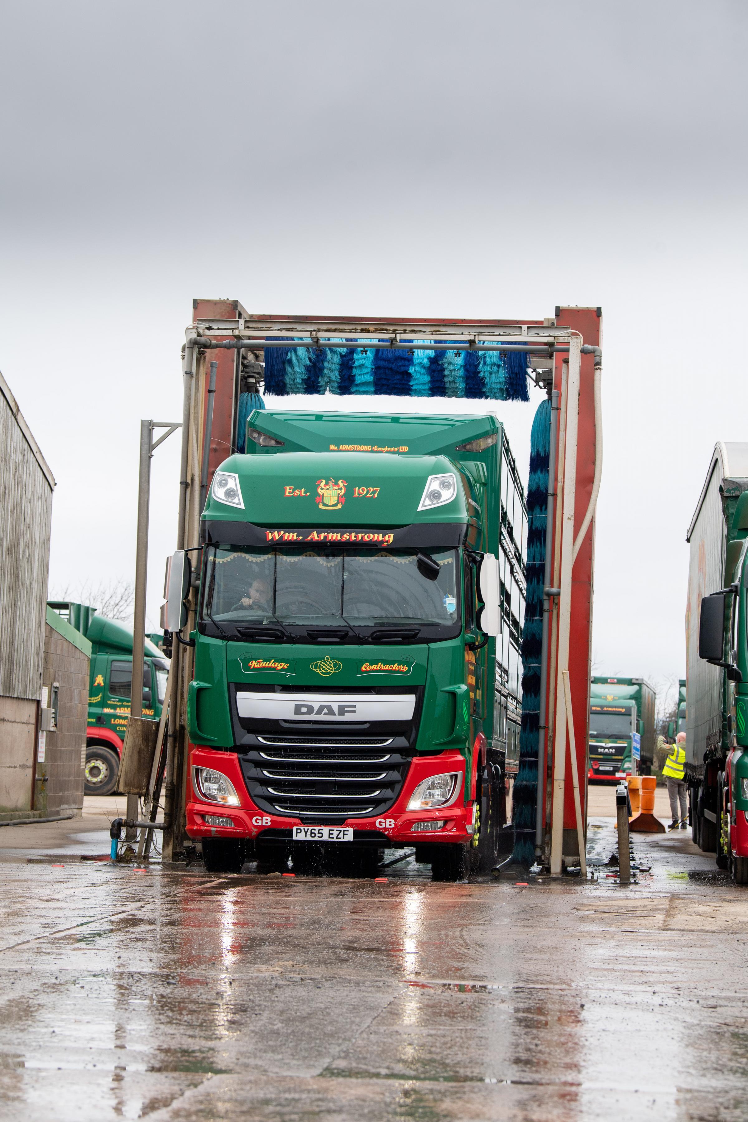 truck exiting the wash bay at the Longtown depot Ref:RH20032191 Rob Haining / The Scottish Farmer...