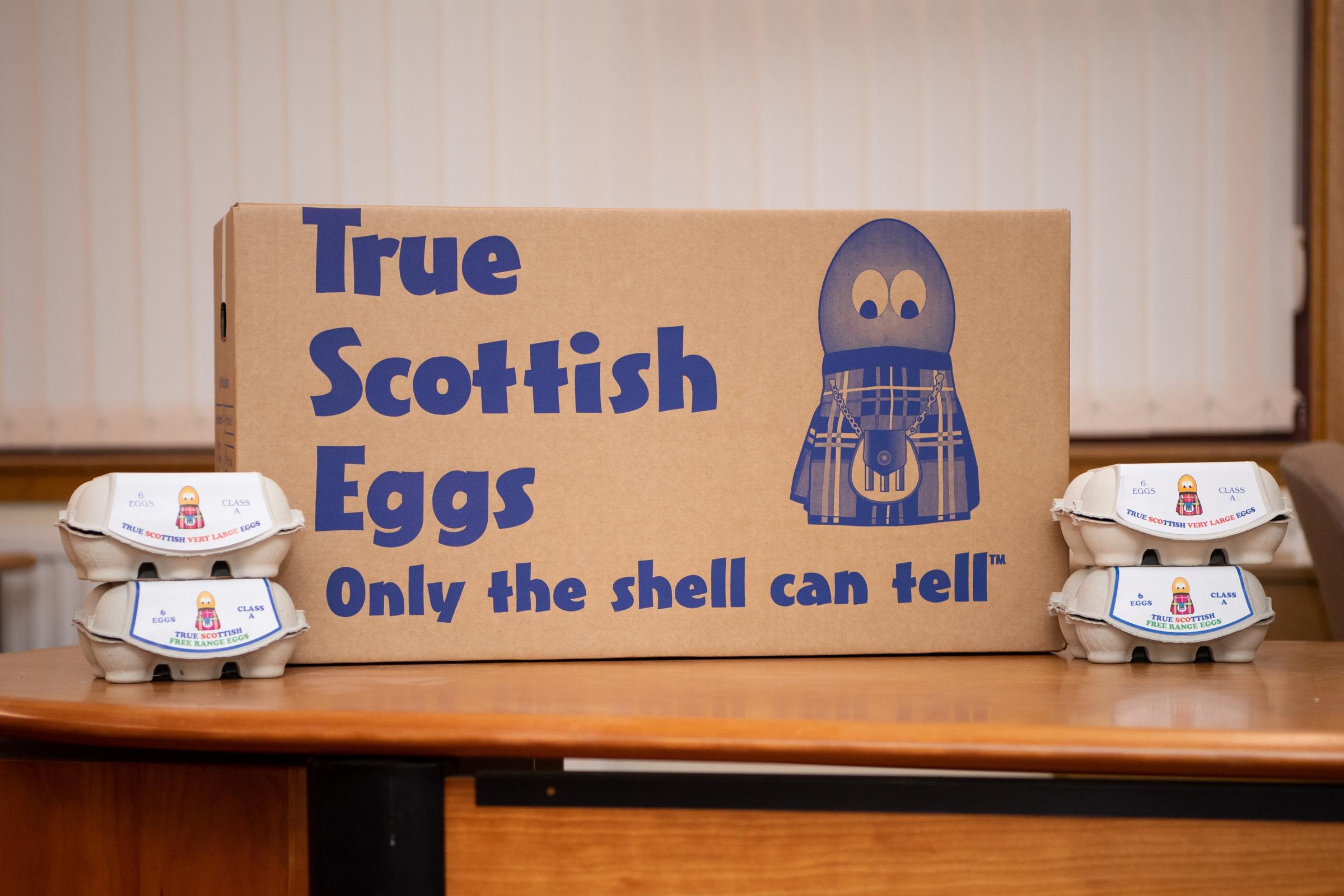 egg boxes and packing box that are used by customers for their eggs Ref:RH270421360 Rob Haining / The Scottish Farmer...