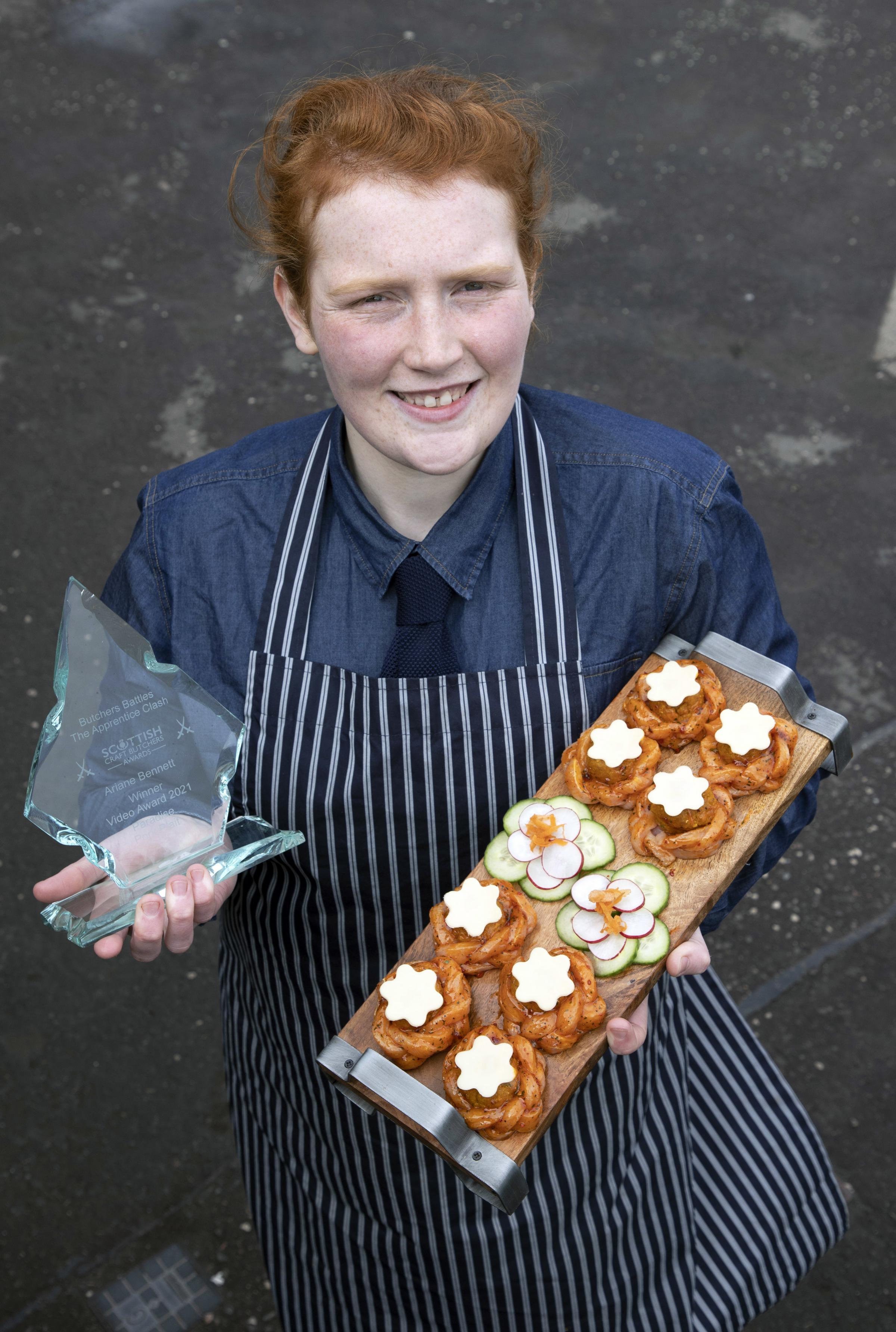 Ariane Bennett winner of the video award 2021 with her Paradise Pork Plait Picture by Graeme Hart