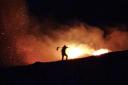 A gamekeeper working at the fire face in Sutherland (Pic: SGA Media)