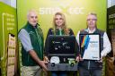 Charlie MacLaren, Aisling Downey and David Pool from smaXtec receiving the AgriScot Innovation award   Ref:RH161122055