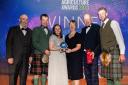 The Mitchell Family - left to right, Robert, Lesley, Kate and Stuart, accepting their award for Sustainable Farm of the Year, which was sponsored by Polycrub, at the Scottish Agriculture Awards