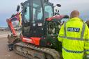 Officers got hands on with machinery
