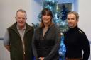 Pictured with Jean are retiring President John Dickson of Scalpsie and new vice-president, Laura McMillan, Kerrycrusach.