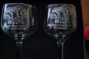 Lauder Herds Supper Committee 75th anniversary engraved glasses