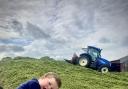 Sandy Miller supervising the silage at High Gameshill, Stewarton
