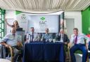 Debate chair Claire Taylor, former NFUS President Nigel Miller, SRUC academic Steven Thomson, independant policy advisor Andrew Moxley, Head of Agricultural policy John Kerr and director of policy at NFUS Jonnie Hall