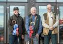 Barry Frizzell centre won the crook championship pictured with the judge, Ian McConchie right and reserve novice winner