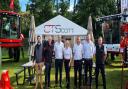 The stand at Turriff Show, pictured left to right: Niall Tiernan (Spreadpoint), Jonathan Hardy (Bateman), Craig Scott, Emma Scott, Keith Sinclair, Chris Potter (Agrifac), David Reeve (LandQuip)