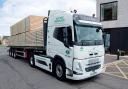 The James Jones & Sons electric timber lorry being trialled in Lockerbie