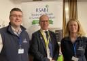 Carol McLaren, CEO of RSABI, and Chris McVey, welfare manager, pictured at the suicide awareness event with MSP Jim Fairlie