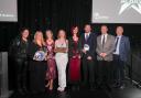 L-R Gillian McFadyen, Beth Millar, Fiona Steel, Hailey Anderson, Maya Lowe, Nigel Gibb, Garry Dickson and Alex Reynolds.