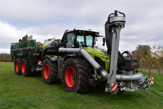 A top bid of £525,000 being placed for a Claas Xerion 5000 slurry tanker
