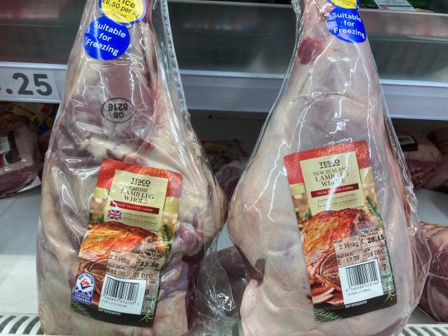TESCO'S lamb selection - labelled as either UK or NZ