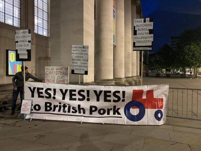 Vicky Scott joined other pig farmers to protest about the challenges facing the sector at last year's Conservative conference