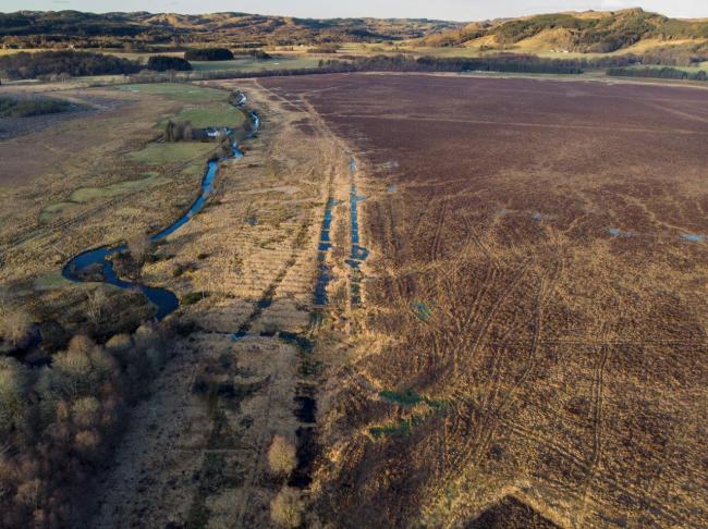 Drone image of Moine Mhor NNR peatland restoration 2 ©Stuart Shaw/NatureScot