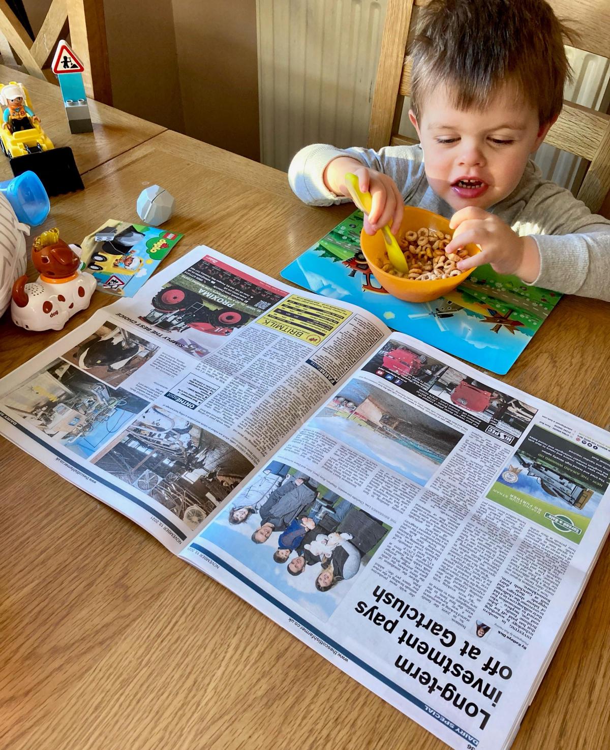 Lisa Brisbane - Rory (age 2) loved seeing his photo in Fridays edition of the Scottish Farmer.