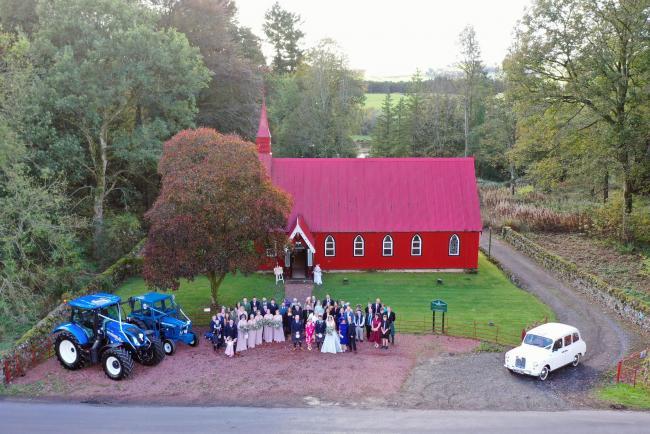 Martin Smith of Smiths Mechanical Services (formerly Lloyds), married Stephanie Anne Leslie at Dalswinton Church, Dalswinton, Dumfries and Galloway, last autumn (Pic - AML AIR DUMFRIES)
