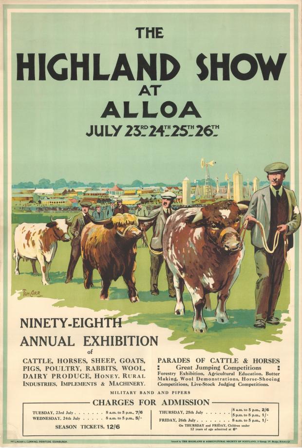 The Scottish Farmer: A poster for the Alloa-based Highland Show in 1929